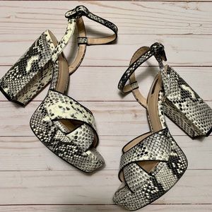 Mango Snakeskin Patterned Sandals